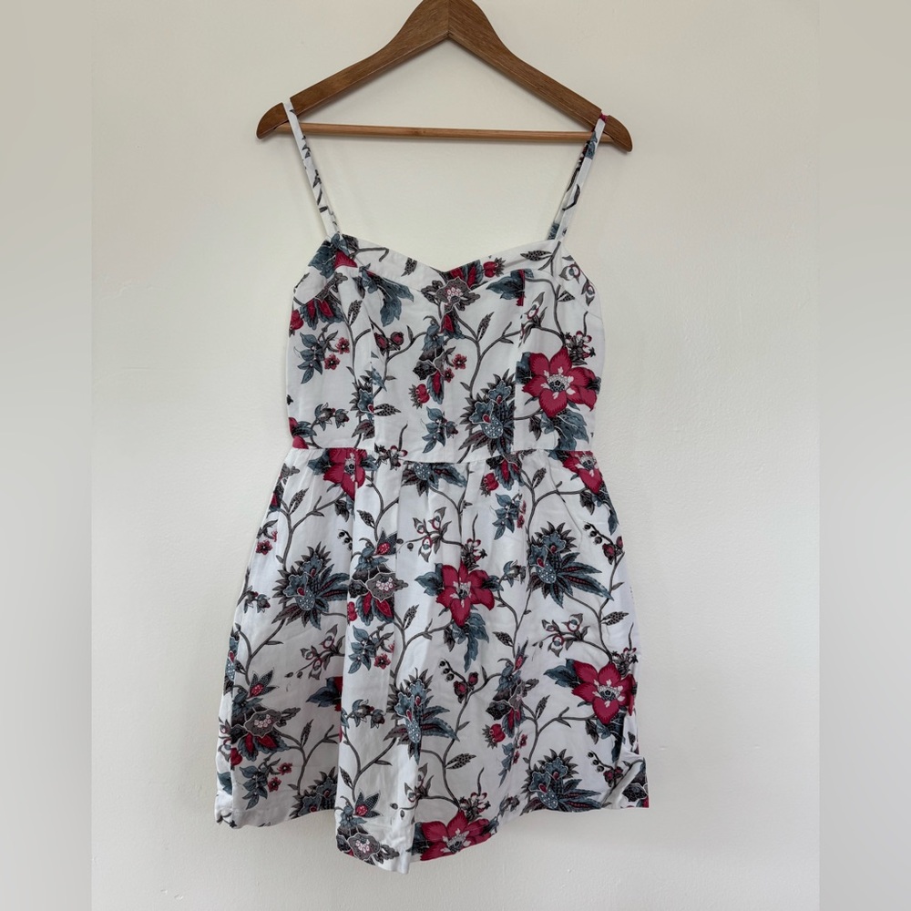 LOFT Red and Black Mini Sundress Spaghetti Strap